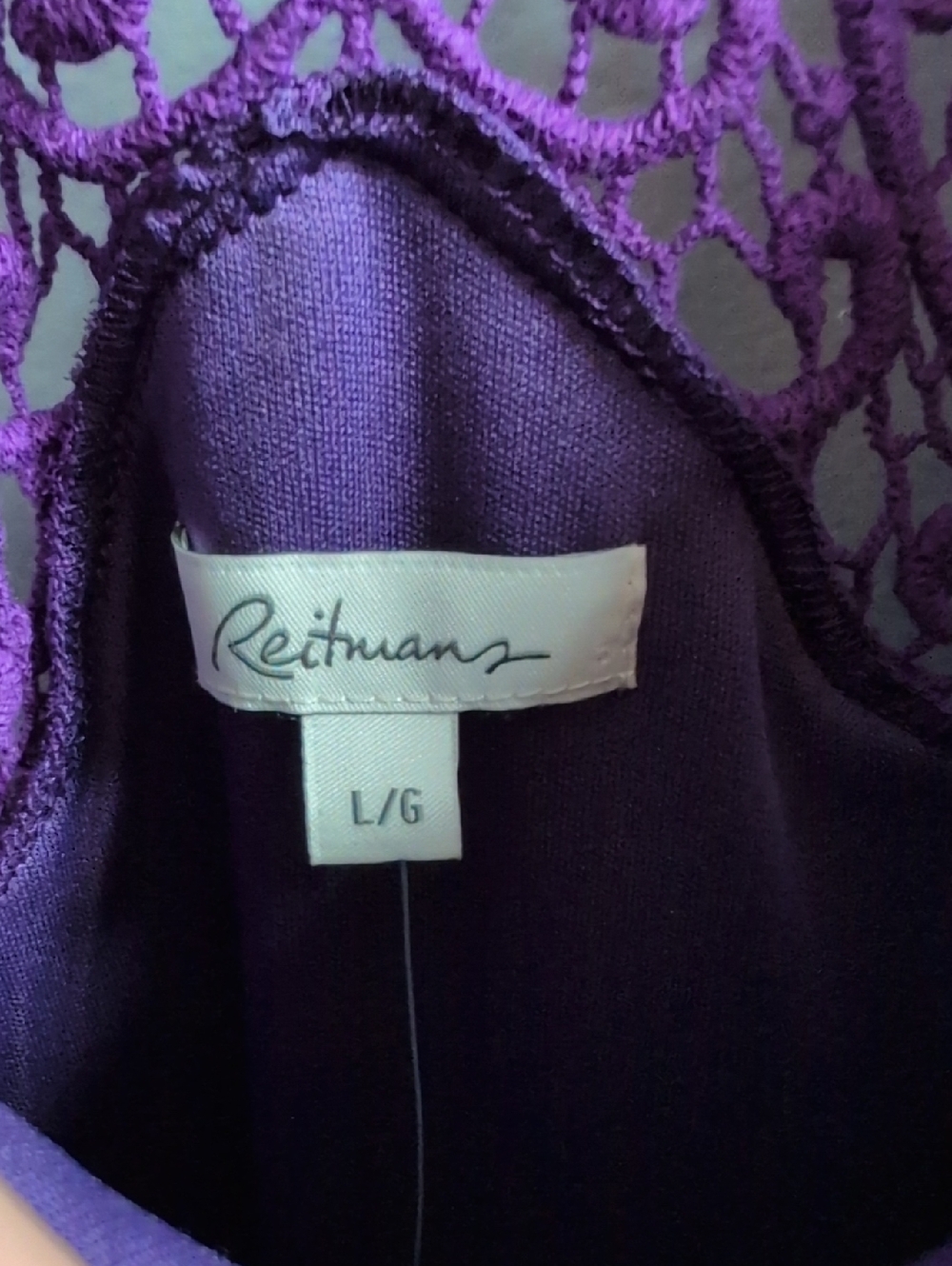 Reitmans Purple Short Sleeve Blouse Multilayer Lace Style Top Purple Violet - Picture 5 of 7